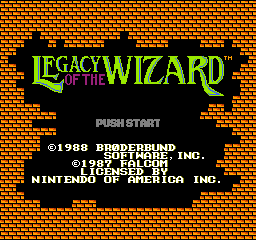 Legacy of the Wizard title screen for NES
